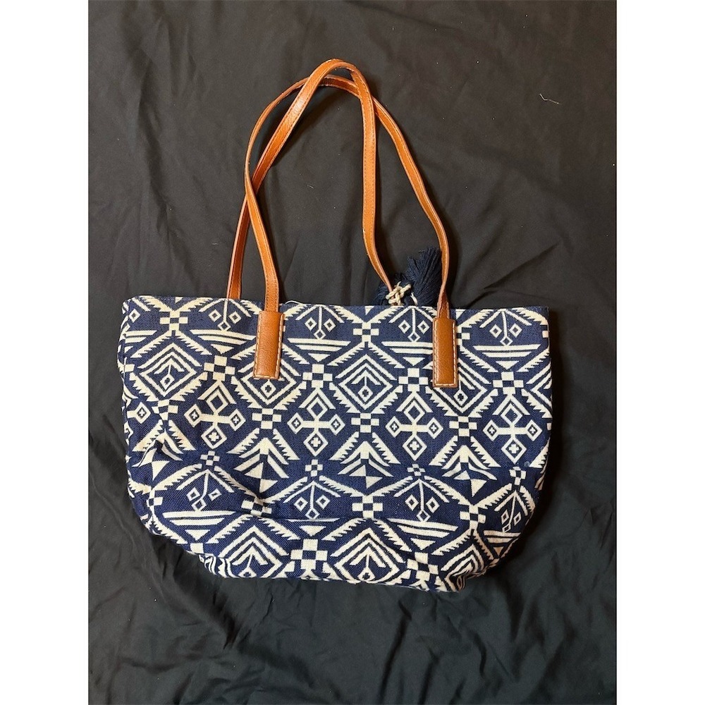 Petunia Pickle Bottom Tote Bag Womens Large Blue Aztec Tassel Work Travel boho‎